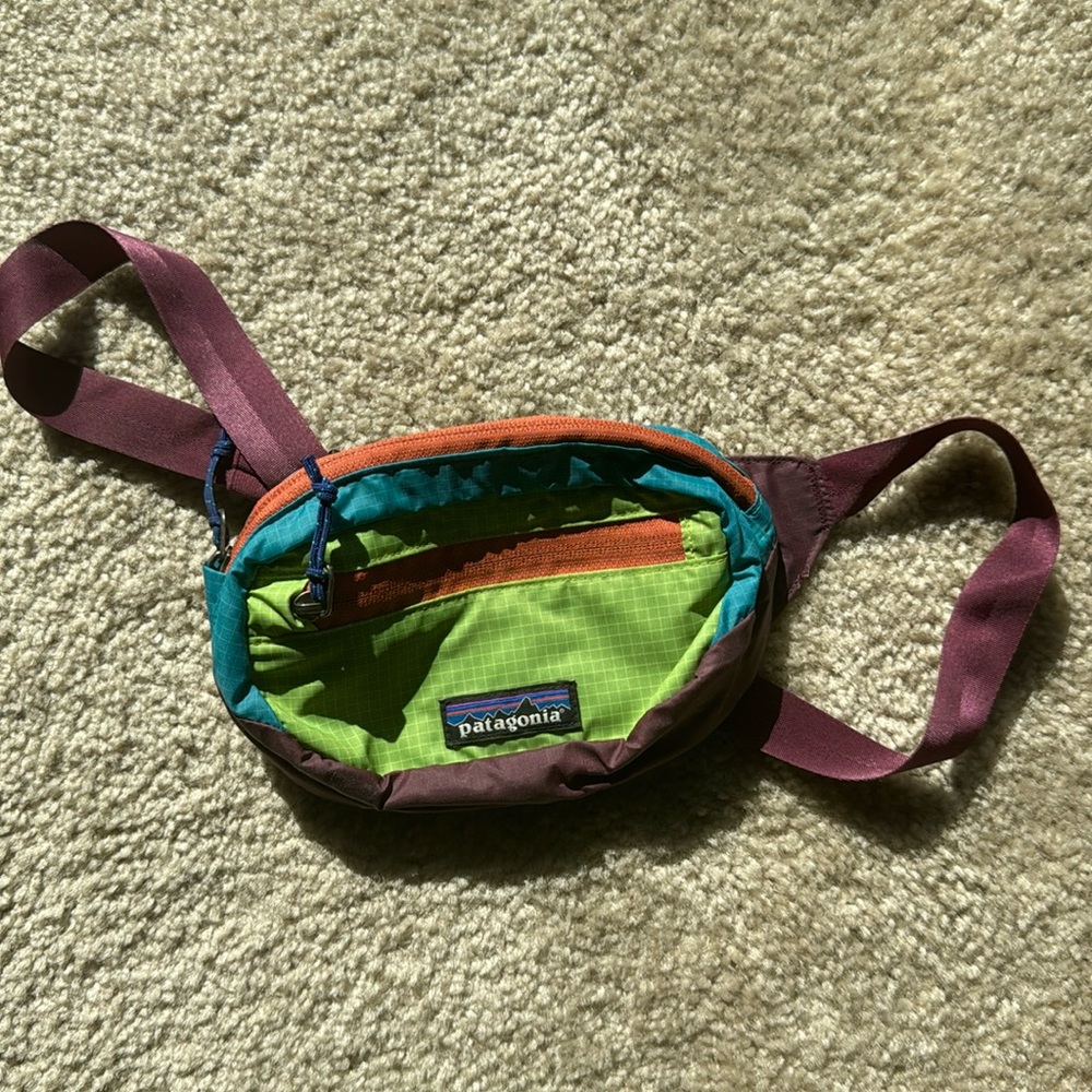 Patagonia Fanny / Cross Body Pack - 1L maroon, teal, lime green & orange